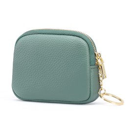 SENDEFN Mini Coin Purse Soft Leather Small Coin Pouch Purses Women Zipper Pocket with Key Ring
