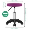 FURWOO Round Swivel Stool with Wheels PU Leahter Rolling Stool