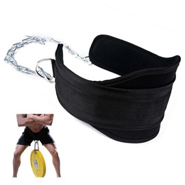 Dip Belt, Dip Belt for Weight Lifting, Adjustable Pull-up & Squat Belt with Chain, Weightlifting Belt with a Steel Buckle, Durable Gym Belt for Strength Training, Resistance Training, Weighted Dips