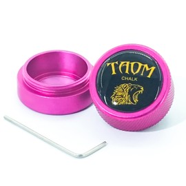 TAOM Round Shaped Pool Chalk Holder, Portable Pool Chalk Cubes, Magnetic Mini Chalk Holder Pool Billiards, Pool Cue Chalk Case Container Box for Billiard Cue Tip Tool Pool Table Snooker Accessories