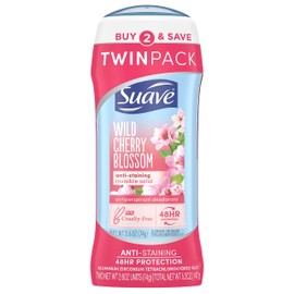 Suave Deodorant Antiperspirant & Deodorant Stick 24-hour Odor and Wetness Protection Wild Cherry Blossom Deodorant for Women 2.6 oz 2 Count