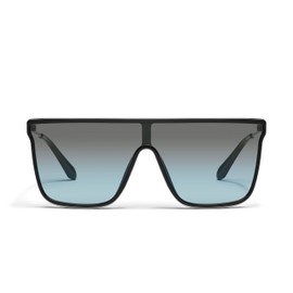 Quay - Sunglasses for Men & Women, Shield Lenses with UV Protection, Oversized Sunglasses (Nightfall Remixed, Black)