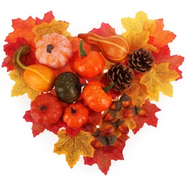 com-four® 50-Piece Autumn Decoration Set - Table Decoration for Autumn - Craft Set for Harvest and Door Wreath - Large Scatter Decoration as Autumn Table Decoration Window Decoration