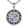 ZPMMPZ Compass Necklace for Women 925 Sterling Silver Compass Yin