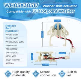 WH03X30517 Washer Shift Actuator Compatible with GE and Hotpoint Washer, Replacement Part WH05X25036 WH05X24435 WH03X30517-50PK PS16554752 PD00068062 EAP16554752 AP7014559 290D1056G001 4961069