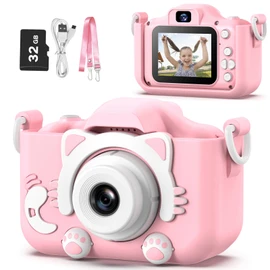 goopow Kids Camera Toys for 3-8 Years Old Boys and Girl, Kids Digital Video Camera for Children with Shockproof Soft Cover, Best Christmas Birthday Gifts for Boys Girls - 32GB SD Card Included