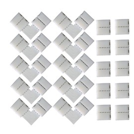 CESFONJER CESFONJER 20teiliges Lichtstreifenzubeh?r enth?lt L-f?rmigen Lichtstreifenverbinder 4polig, 4poligen lckenlosen LED-Streifenverbinder fr LED 10 mm SMD 5050 Multicolor nicht wasserdichte LED-Streifen