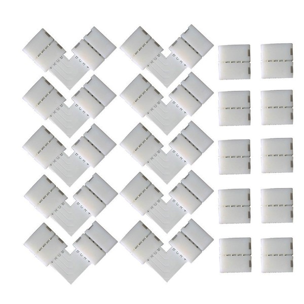 CESFONJER CESFONJER 20teiliges Lichtstreifenzubeh?r enth?lt L-f?rmigen Lichtstreifenverbinder 4polig, 4poligen lckenlosen