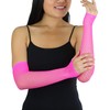 ToBeInStyle Women's Triangle Net Fingerless Gloves - Neon Pink -
