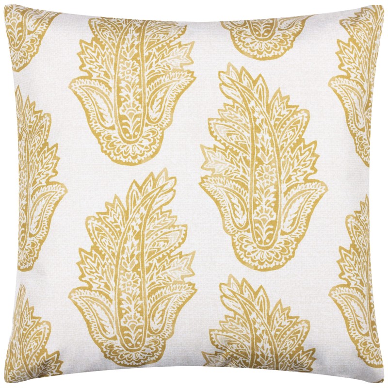 Paoletti Kalindi Paisley Outdoor Cushion Cover, Saffron, 43 x 43cm