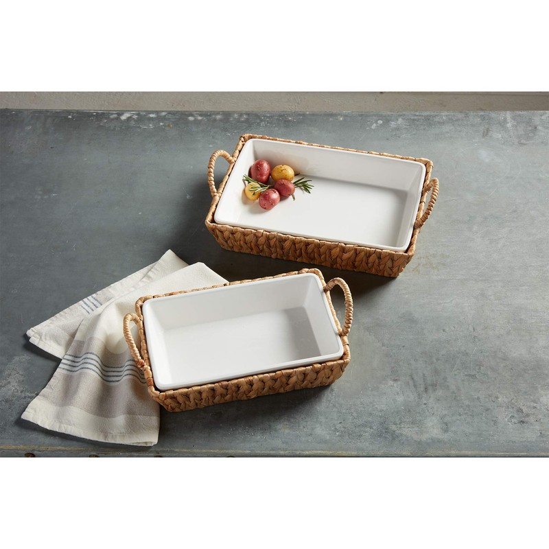 Mud Pie Hyacinth Basket Set, small baker 7" x 11"