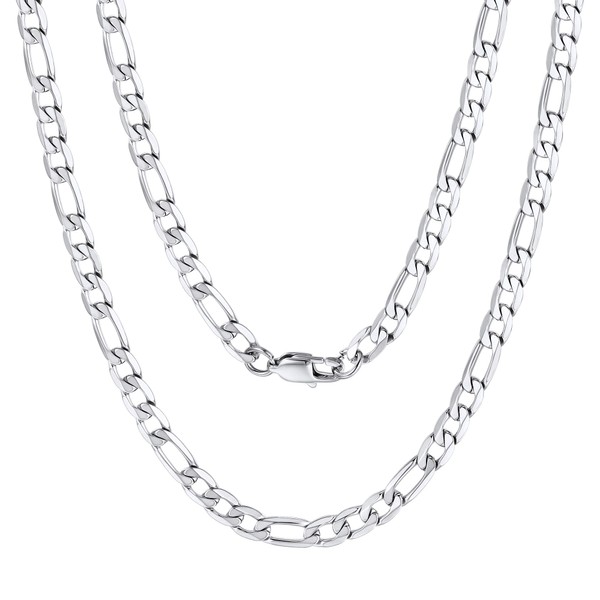 Stainless Steel Chain Figaro Chain 18 inch 6mm Rappers Jewelry
