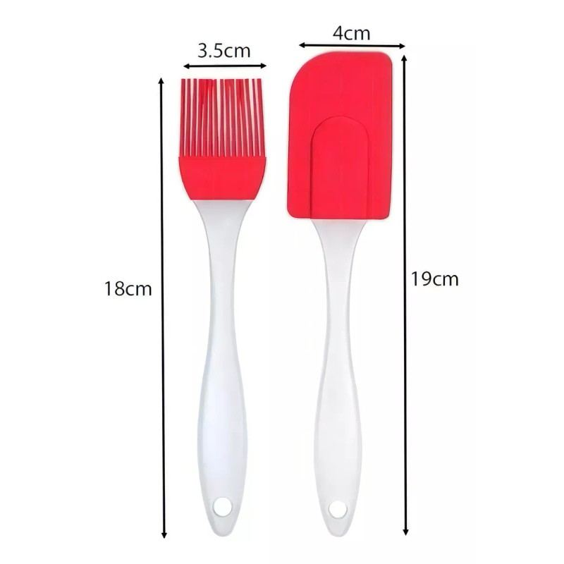 product Set Espatula Miserable Y Brocha Silicon Reposteria Cocina Color
