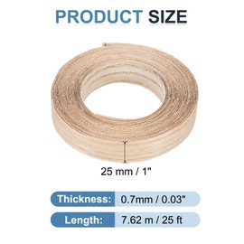 PATIKIL Red Oak Edge Banding, 1 Inch x 25 ft Wood Veneer Tape Pre-glued Flexible Plywood Edge Banding with Hot Melt Adhesive for Furniture Restoration