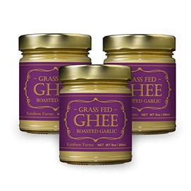 Garlic Grass-Fed Gourmet Ghee Butter 9 oz / 266 ml Pasture-Raised French Butter, Non-GMO, Keto Friendly, Made In USA by Rainbow Farms（2）