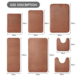 MIULEE 1 x Non-Slip Hydrophilic Memory Foam Bath Mat Superfine Soft Comfortable Entrance Mat for Bathroom Bathtub Kitchen 50 x 80 cm Coffee