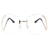 Women's Stylish Clear Lens Glasses Rimless Oversized Clear
