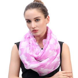 Lina & Lily Bunny Rabbit Print Women's Infinity Scarf Lightweight (Pink)
