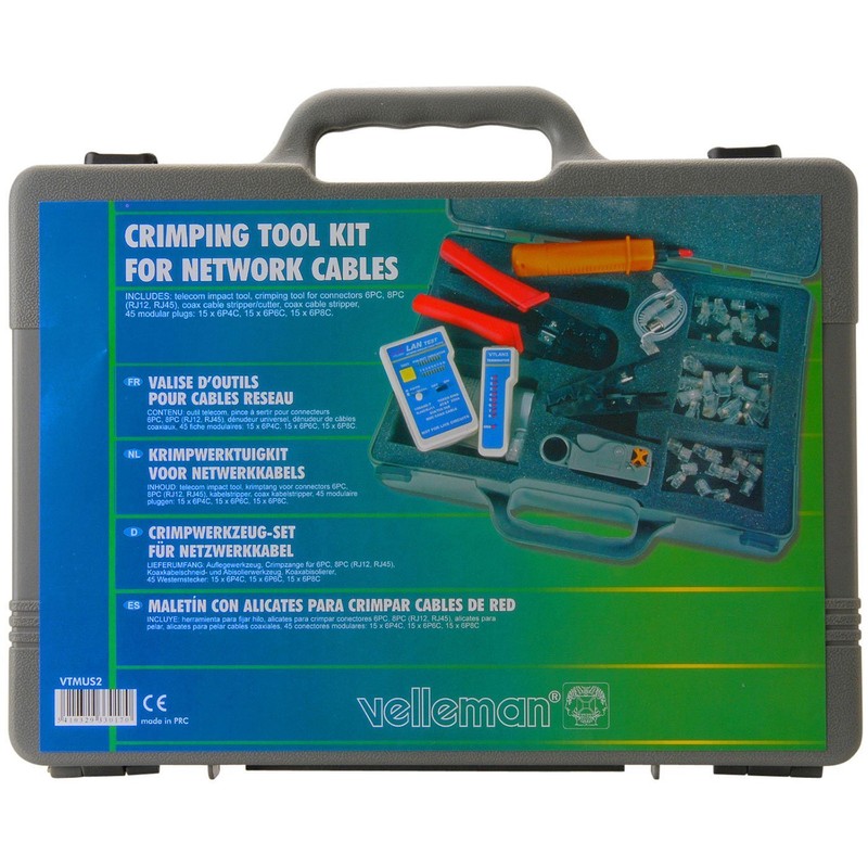 Velleman VTMUS2 Crimping Tool Kit for Network Cables, 1 Grade