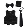 iGirlDress - Conjunto de chaleco de satén formal de 4