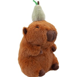 VFM - Capybara Pear Soft Toy Animal Plush Cuddly Soft Furry Fluffy Stuffed Toy Plush Toy Cute Stuffed Plushie, Gifts for Birthday, Valentine's Day Chirstmas - 14cm Brown