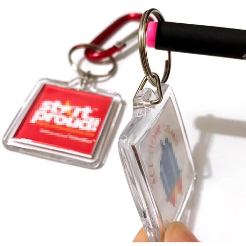 25Pcs 1.3x1.3 Inch Square Transparent Acrylic Photo Insert Keychain Blanks