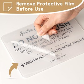 Do Not Flush Sign – Flush Only Toilet Paper Sign – Bathroom Signs for Hotels, Business, and Home Restrooms Self-Adhesive Acrylic Sign for Toilets in Business and Home