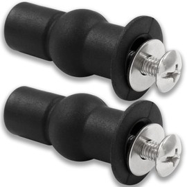 Moicstiy 2 Pcs Toilet Seat Hinges Screws Expanding Rubber Bolt Top Nuts for Toilet Seats Top Fixing Replacement Part Toilet Seat Blind Hole Fixing Kit(1.87 Inch)