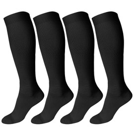 AKKQHH Compression Socks for Women Men 2/4 Pairs Football Socks Knitted Stockings Tube Flight Socks Support for Flying Sport Running Cycling Travel Hiking Walking
