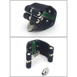 Jiayouy Artificial Leather Alto Saxophone Mouthpiece Sax Ligature Fastener Compact Durable Black