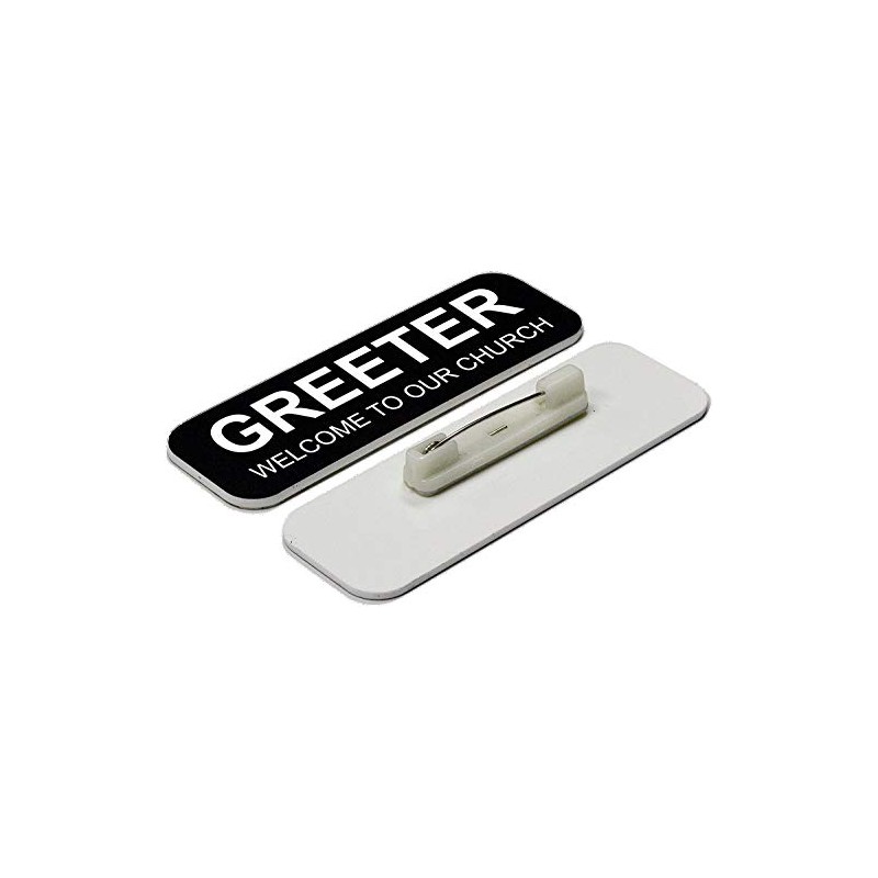 Greeter Welcome to Our Church 1 x 3" Name Tag,