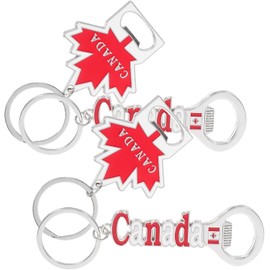 jojofuny Set de 4 Llaveros Bandera Canadiense en Aleación de Zinc, Llavero Abridor de Botellas Ligero y Multifuncional para Celebraciones y Aventuras al Aire Libre