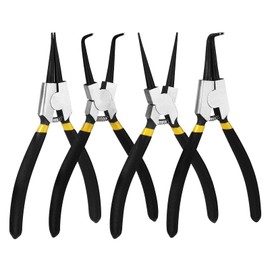 Circlip Pliers 7 Inch Snap Ring Pliers Set for Internal and External Fuses Straight Bent Marine Ring Pliers 4 Pieces Remover Retaining