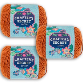 Crafter's Secret Medium Yarn for Crocheting & Knitting – Soft Yarn Skein – 116 Yards of 100% Cotton Yarn for Crocheting Blankets, Hats, & More – DIY Handcrafting AccessoriesYarn-Set of 3