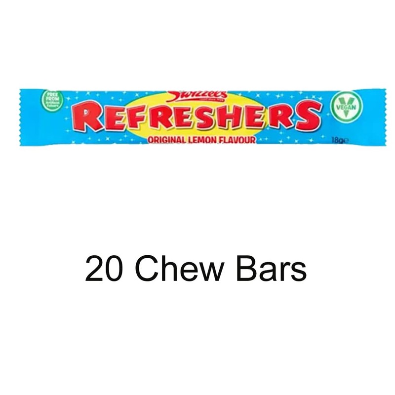 20 x Refreshers Original Lemon Chew Bars 18g With VIMIX