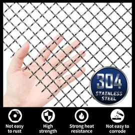 Sutekus Stainless Mesh Screen 12” X 24”(310mm X 610mm) Sturdy Metal Mesh Sheets 5 Mesh Wire Mesh Screen for DIY Projects, 2Pack