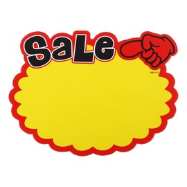 PATIKIL 40pcs Star Burst Signs, 7x5.5in Blank Star Burst Signs Price Tag Stickers Pricing Tags Fluorescent Neon Paper for Sign Retail Store Vehicle, Forefinger Sale