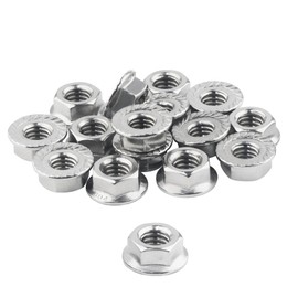 ONLISUM Serrated Flange Hex Nuts, 35 Pcs 5/16-18 304 Stainless Steel Hexagon Flange Nuts, Hex Lock Nuts