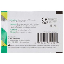 St John Ambulance F11509 Sterile Cleansing Wipe - Pack of 10