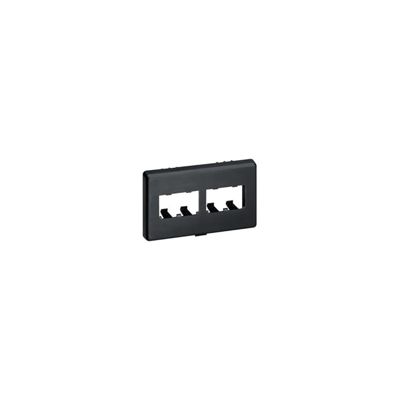 Panduit CFFPHM4BL Snap-On 4-Port Modular Furniture Faceplate, Black