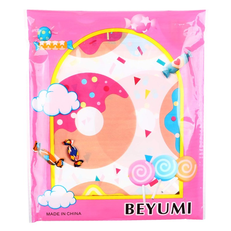 BeYumi 4Pack Donut Party Tablecloth, Rectangular Table Cover for Dining