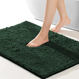 SONORO KATE Bathroom Rug,Non-Slip Bath Mat,Soft Cozy Shaggy Thick Bath Rugs for Bathroom,Plush Rugs for Bathtubs,Water Absorbent Rain Showers and Under The Sink (Green, 36"×24")