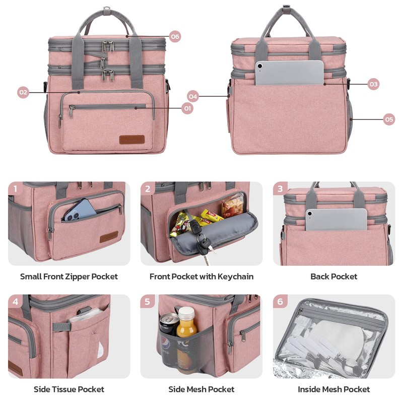 Maelstrom Lunch Bag Women,23L Insulated Lunch Box for Men Women,Expandable