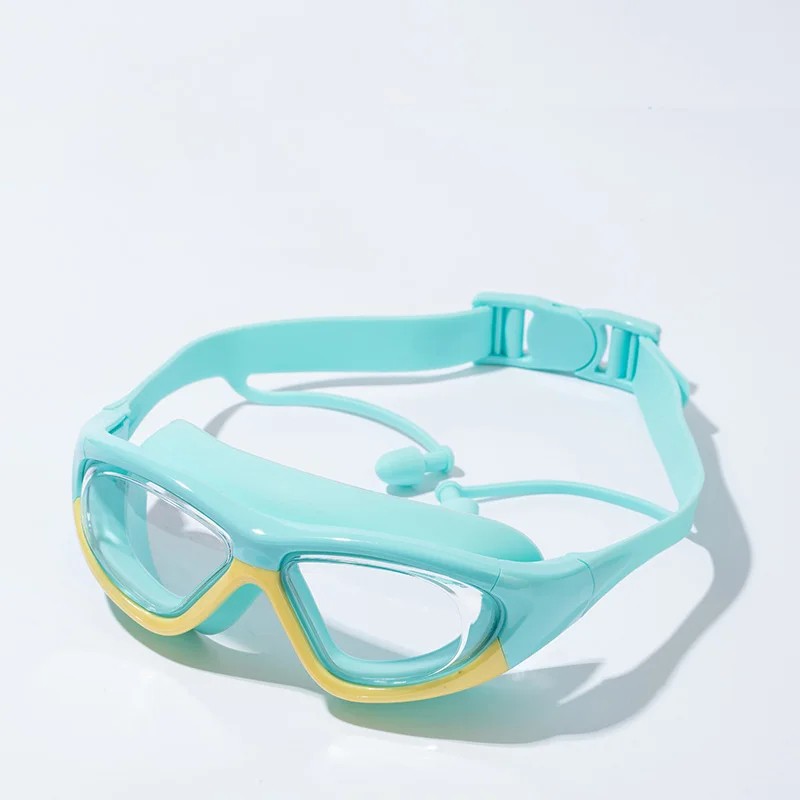 Kids Swim Goggles with Earplugs – Anti-Fog Waterproof Large Frame