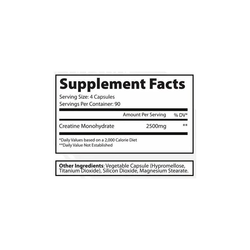 EKKO Creatine Capsules 3RD Party Tested Dietary Healthcare Supplement:_100 Servings