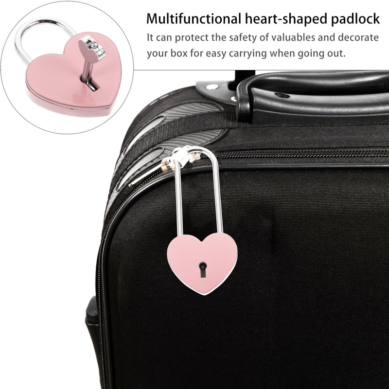 Baluue Love Lock Heart Padlock with Key, 10CM Diary Lock