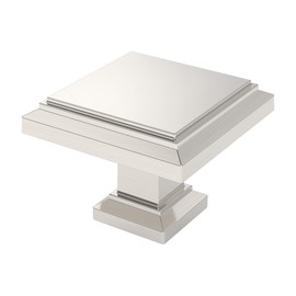 Alzassbg 6 Pack Brushed Satin Nickel Cabinet Knobs, 1.3 Inch(32mm) Kitchen Cabinet Hardware Rectangle Knobs for Cupboard and Drawer AL6071SN