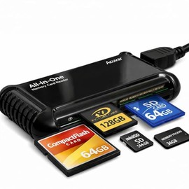 Acuvar Lector de tarjetas de memoria USB todo en 1 de alta velocidad para todas las tarjetas SD/SDHC, Micro SD, CF, XD, MS/Pro y Duo Tarjetas Plug N P