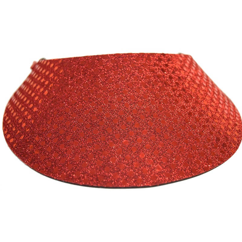 Coil Foam Visor Red Sequin Red Hat Ladies