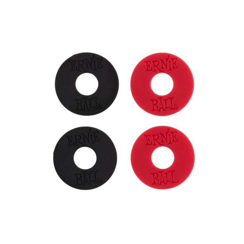 Ernie Ball Strap Blocks, Rubber (P04603), Red & Black